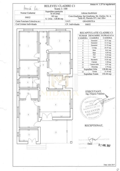 Gradistea, IF, vila 4 camere,1000 mp teren, 222.000 €, 0 comision!